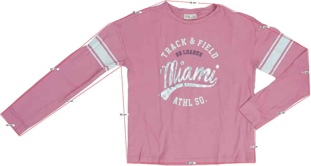 Rózsaszín OVS Hosszú ujjú felső EU 164 / UK 14 év / US 14 év/XL