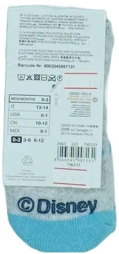 Szürke Disney Zokni EU 62 / UK 0-3 hónap / US 0-3 hónap