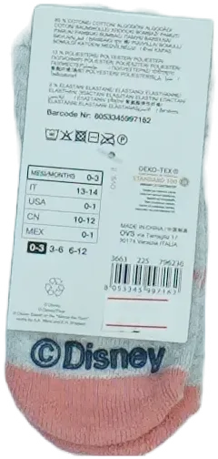 Szürke Disney Zokni EU 62 / UK 0-3 hónap / US 0-3 hónap