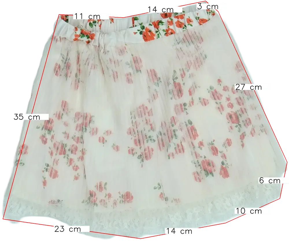 Fehér Gaialuna Szoknya EU 128 / UK 8 év / US 8 év/M