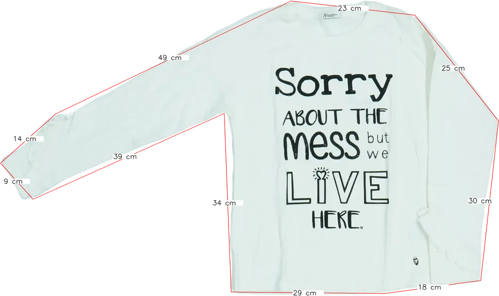 Fehér Gaialuna Hosszú ujjú felső EU 134 / UK 9 év / US 9 év/L