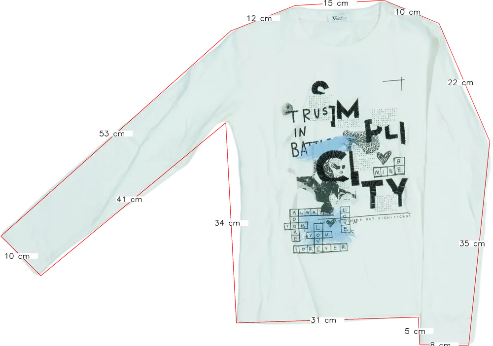 Fehér Gaialuna Hosszú ujjú felső EU 146 / UK 11 év / US 12 év/L