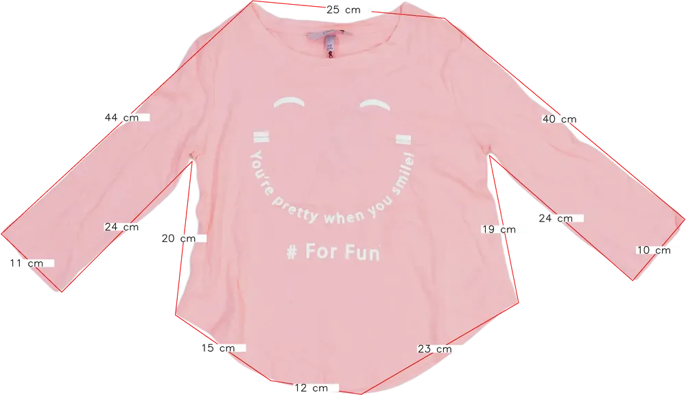 Rózsaszín OVS Hosszú ujjú felső EU 140 / UK 10 év / US 10 év/L