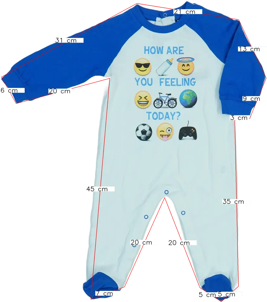 Többszínű Sicem Hosszú ujjú rugdalózó EU 86 / UK 12-18 hónap / US 18 hónap