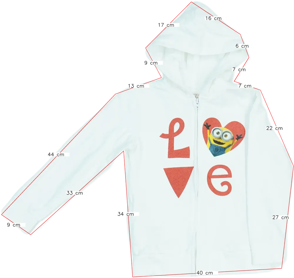 Fehér Despicable Me Kapucnis pulóver EU 134 / UK 9 év / US 9 év/L