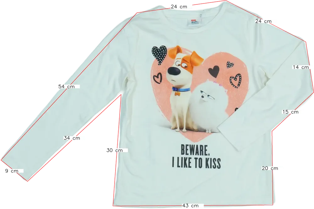 Fehér Illuminaton Hosszú ujjú felső EU 140 / UK 10 év / US 10 év/L