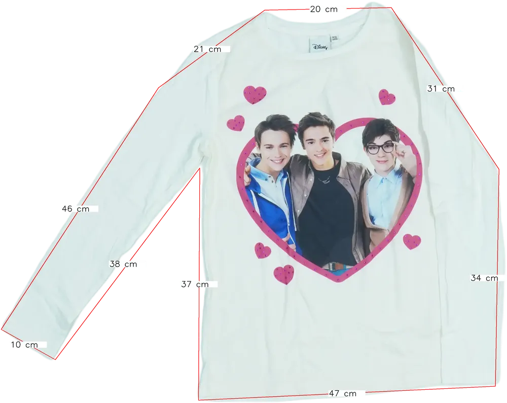 Fehér Disney Hosszú ujjú felső EU 158 / UK 13 év / US 14 év/XL