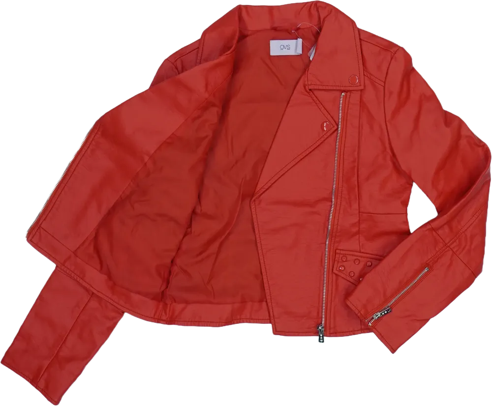 Piros OVS Bőrkabát EU 152 / UK 12 év / US 12 év/L