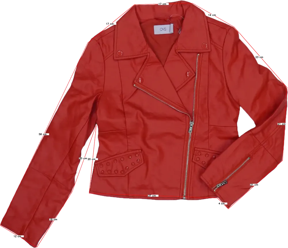 Piros OVS Bőrkabát EU 152 / UK 12 év / US 12 év/L