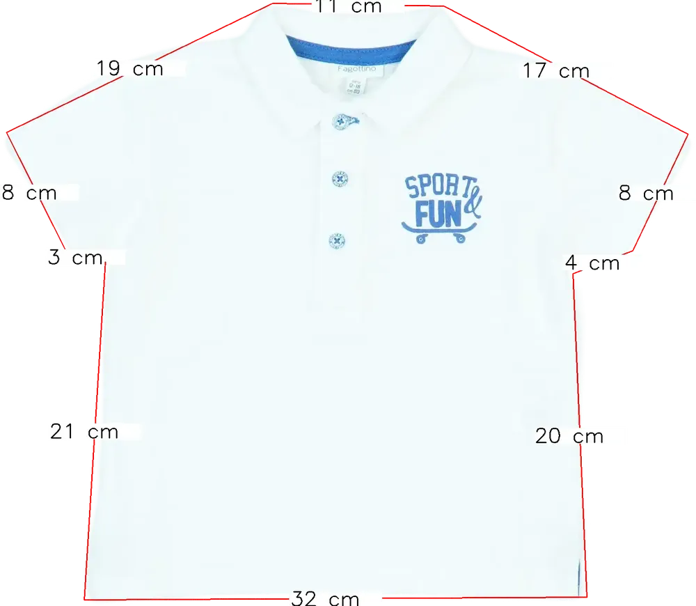 Fehér OVS - Fagottino Galléros póló EU 86 / UK 12-18 hónap / US 18 hónap