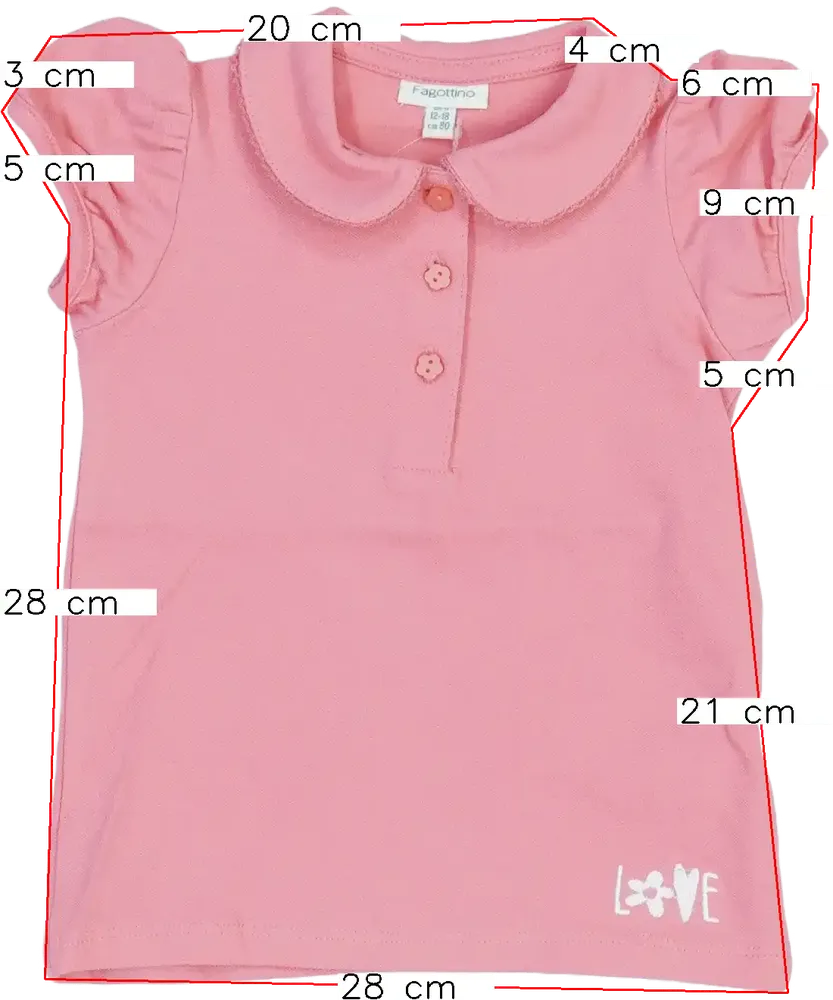 Rózsaszín OVS - Fagottino Galléros póló EU 86 / UK 12-18 hónap / US 18 hónap