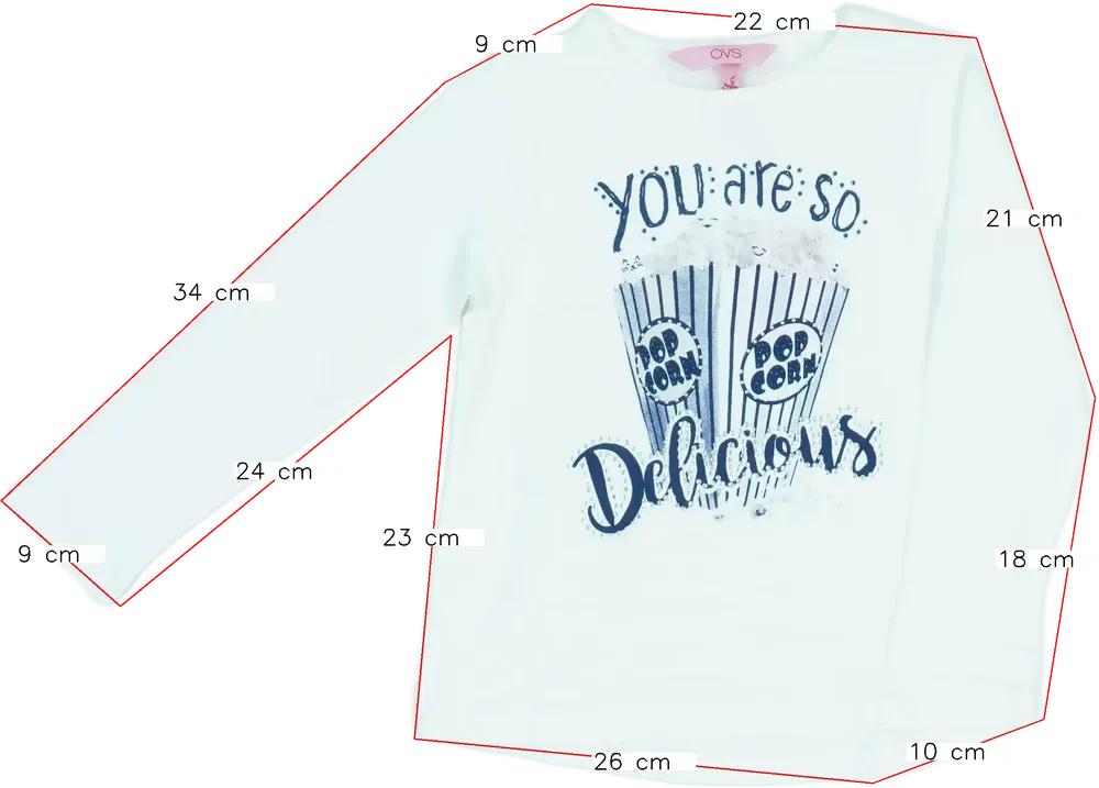 Fehér OVS Hosszú ujjú felső EU 110 / UK 5 év / US 5 év/XS