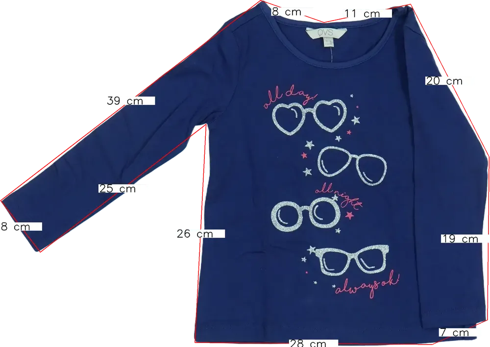 Kék OVS Hosszú ujjú felső EU 98 / UK 3 év / US 3T