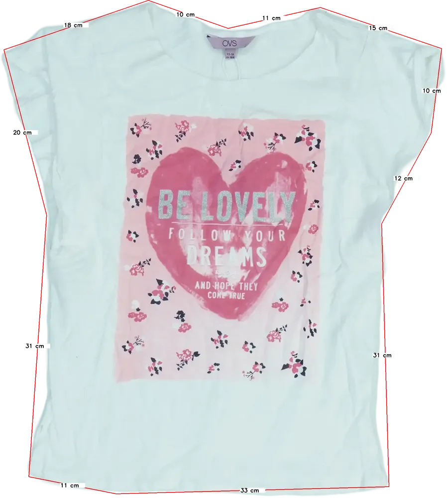 Fehér OVS Póló EU 164 / UK 14 év / US 14 év/XL