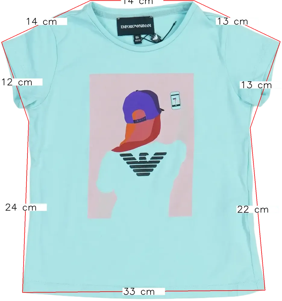 Kék Emporio Armani Póló EU 116 / UK 6 év / US 6 év/S