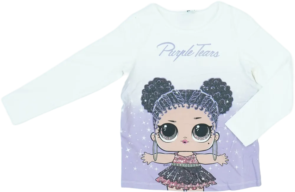 Fehér LOL Hosszú ujjú felső EU 116 / UK 6 év / US 6 év/S