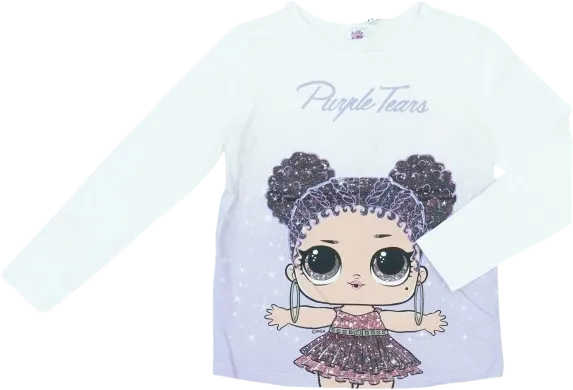 Fehér LOL Hosszú ujjú felső EU 128 / UK 8 év / US 8 év/M