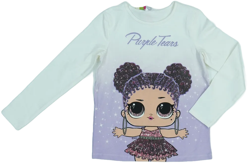 Fehér LOL Hosszú ujjú felső EU 134 / UK 9 év / US 9 év/L