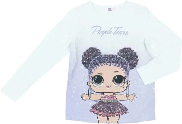 Fehér LOL Hosszú ujjú felső EU 140 / UK 10 év / US 10 év/L