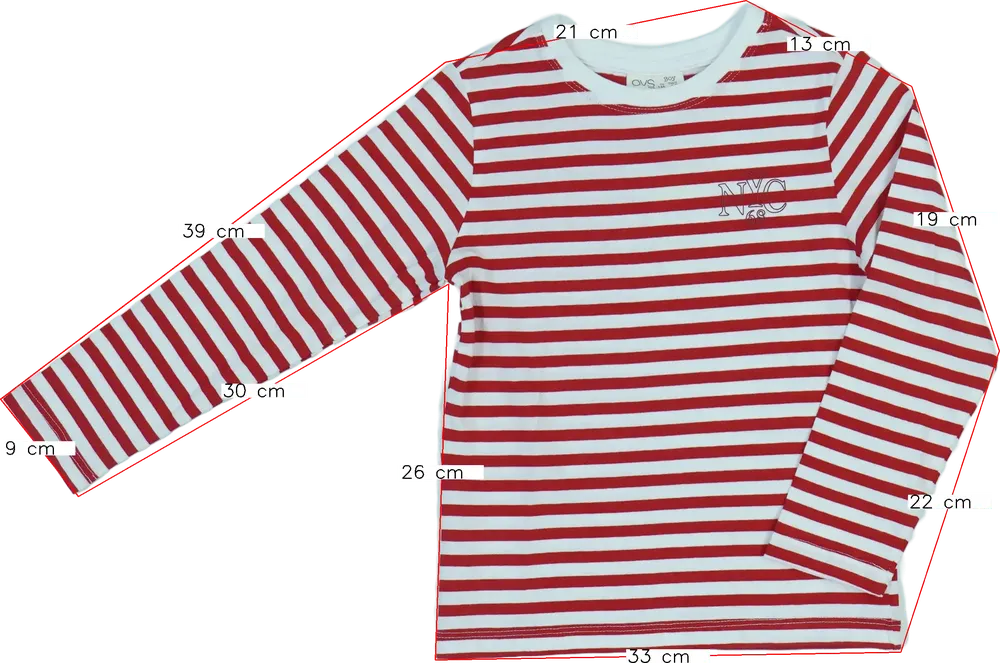 Piros OVS Hosszú ujjú felső EU 110 / UK 5 év / US 5 év/XS