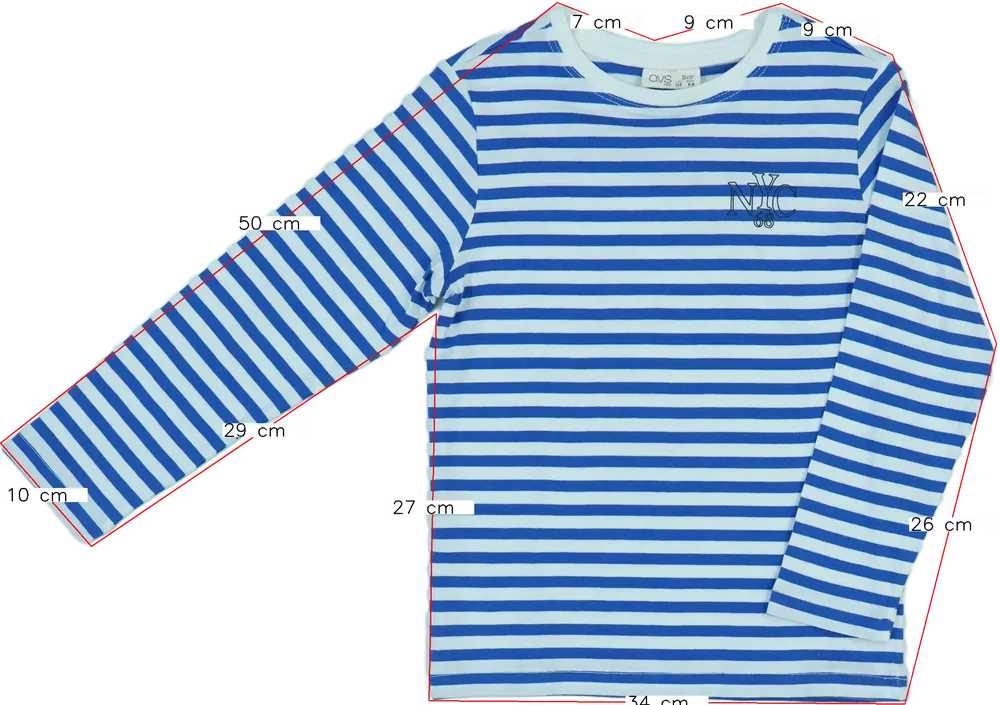 Kék OVS Hosszú ujjú felső EU 116 / UK 6 év / US 6 év/S