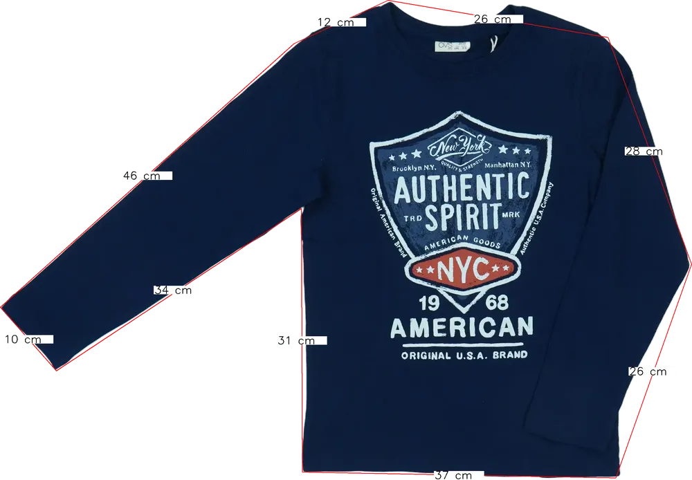 Kék OVS Hosszú ujjú felső EU 134 / UK 9 év / US 9 év/L