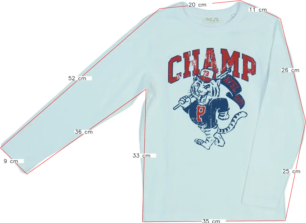 Fehér OVS Hosszú ujjú felső EU 128 / UK 8 év / US 8 év/M