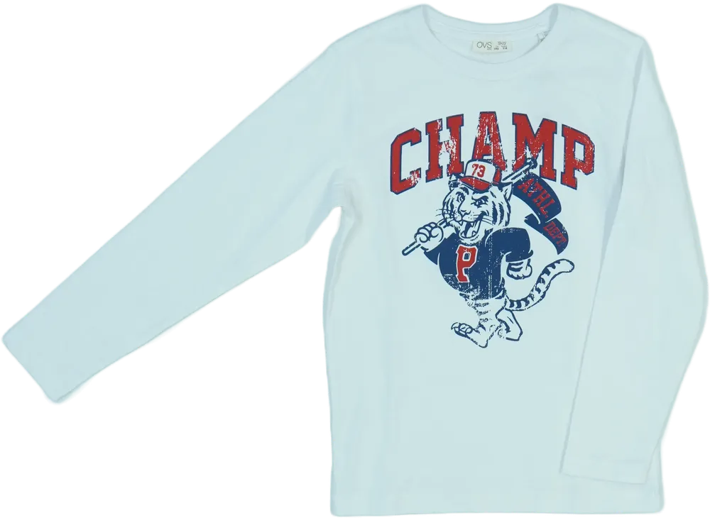 Fehér OVS Hosszú ujjú felső EU 128 / UK 8 év / US 8 év/M