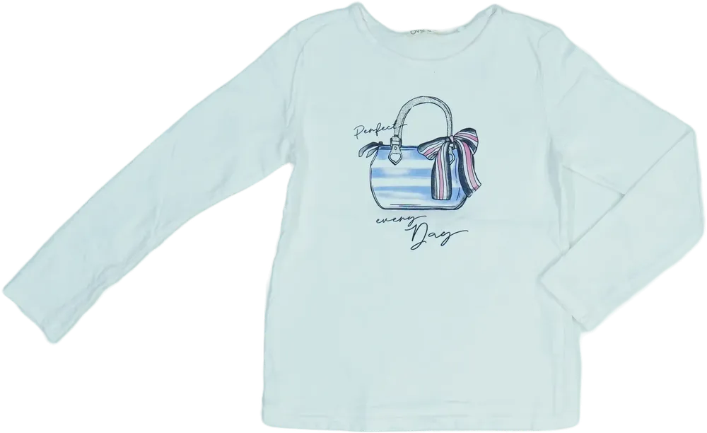 Fehér OVS Hosszú ujjú felső EU 134 / UK 9 év / US 9 év/L