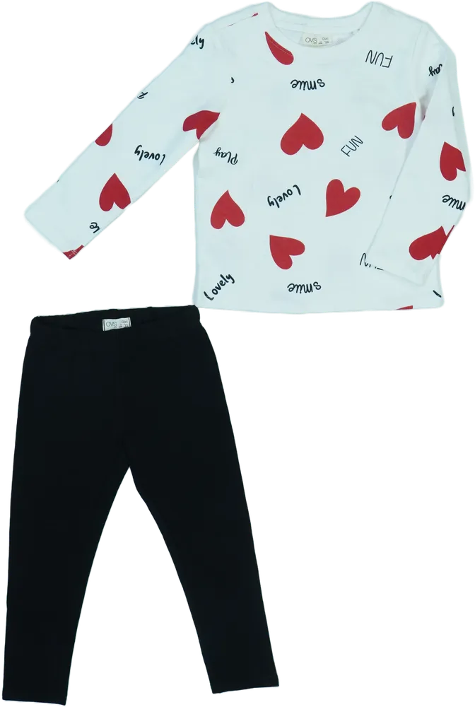 White OVS 2-piece set - Top &amp; Bottom EU 104 / UK 4 years / US 4T/XS