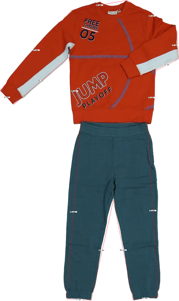 Piros OVS 2 részes szett - Felsőruházat és nadrág EU 128 / UK 8 év / US 8 év/M