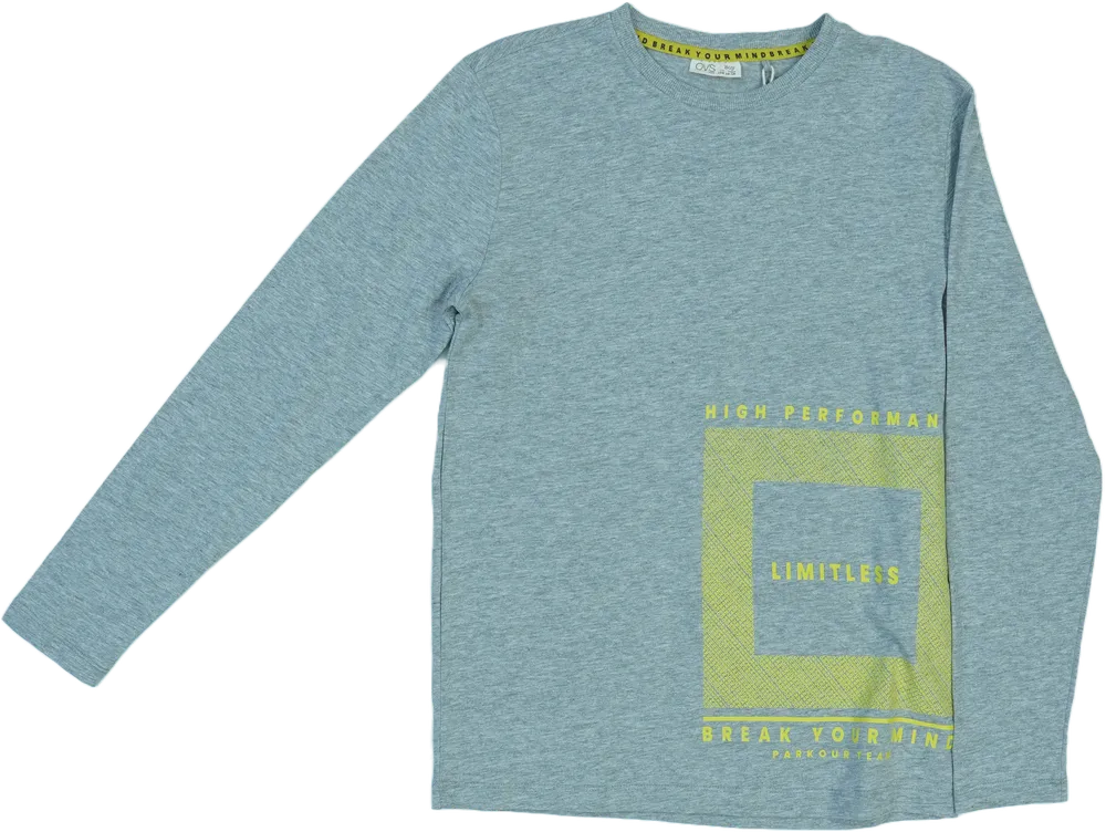 Szürke OVS Hosszú ujjú felső EU 158 / UK 13 év / US 14 év/XL