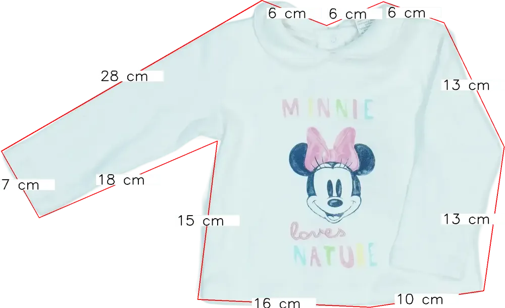 Fehér Disney Hosszú ujjú felső EU 62 / UK 0-3 hónap / US 0-3 hónap