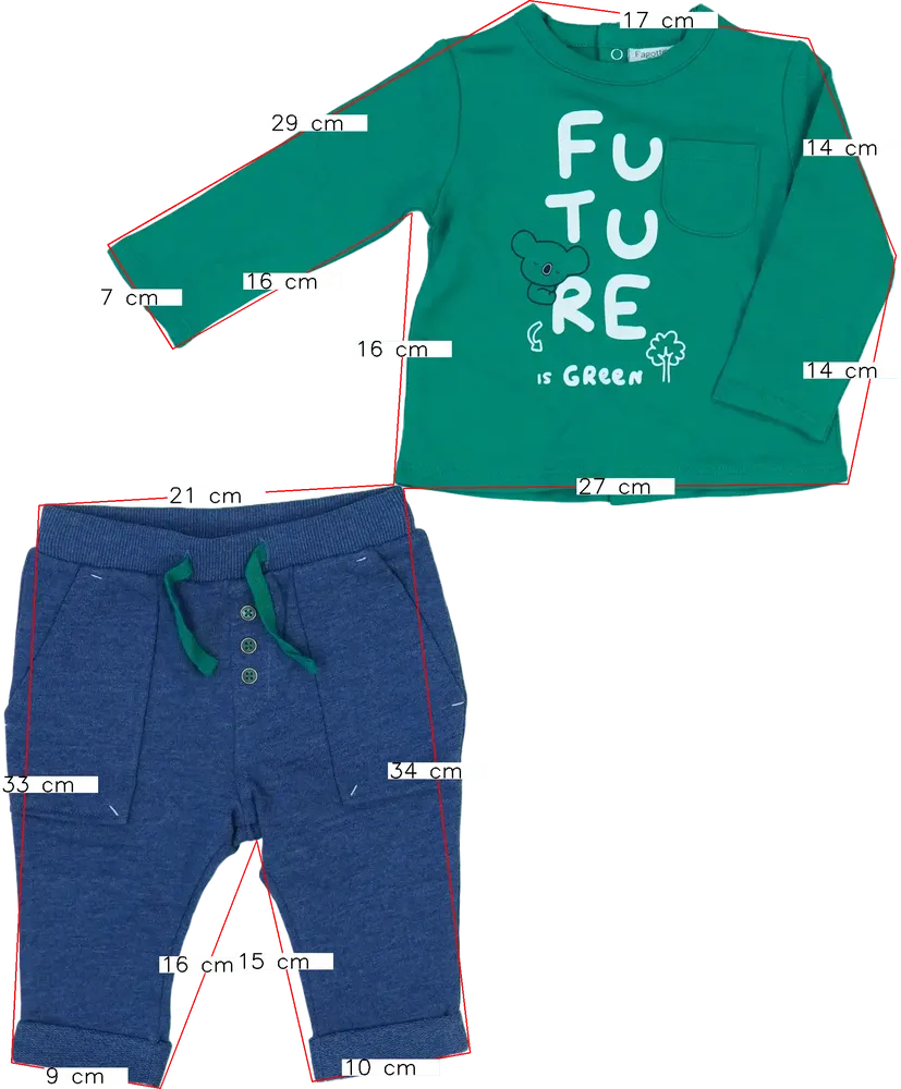 Zöld OVS - Fagottino Pizsama EU 68 / UK 3-6 hónap / US 3-6 hónap