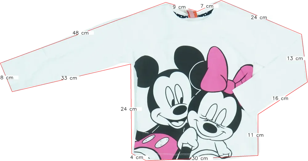 Fehér Disney Hosszú ujjú felső EU 116 / UK 6 év / US 6 év/S