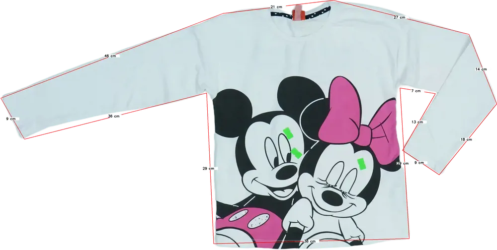 Fehér Disney Hosszú ujjú felső EU 134 / UK 9 év / US 9 év/L