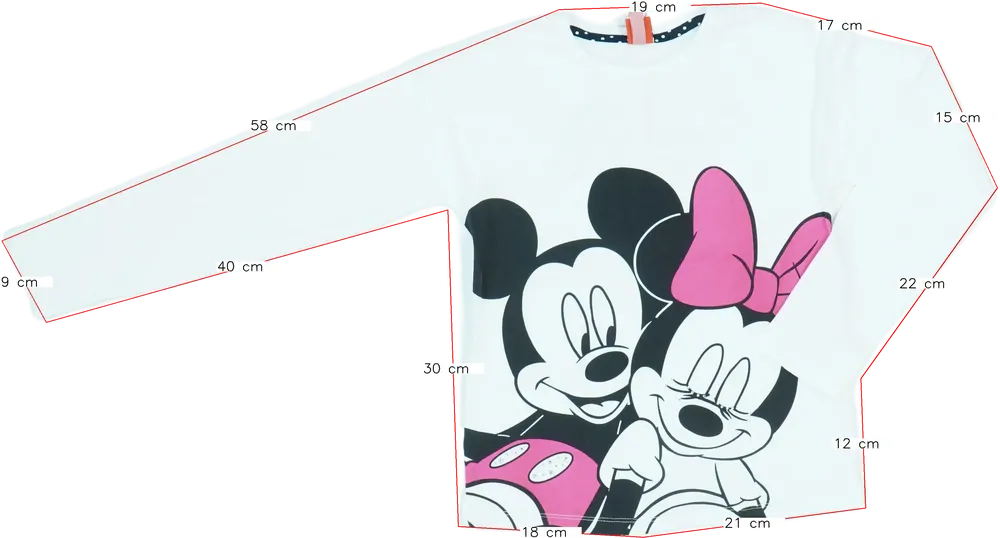 Fehér Disney Hosszú ujjú felső EU 140 / UK 10 év / US 10 év/L