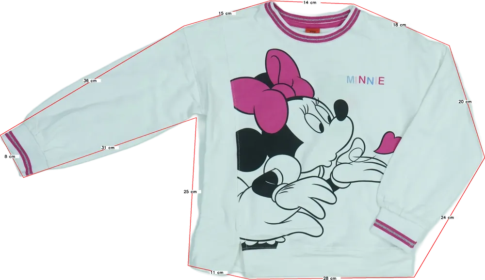 Fehér Disney Pulóver EU 128 / UK 8 év / US 8 év/M