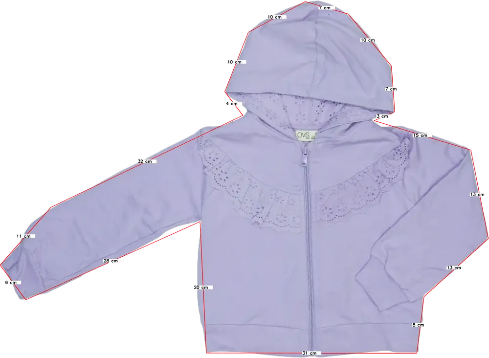 Lila OVS Kapucnis pulóver EU 122 / UK 7 év / US 7 év/M