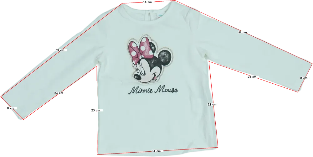 Fehér Disney Hosszú ujjú felső EU 92 / UK 2 év / US 2T