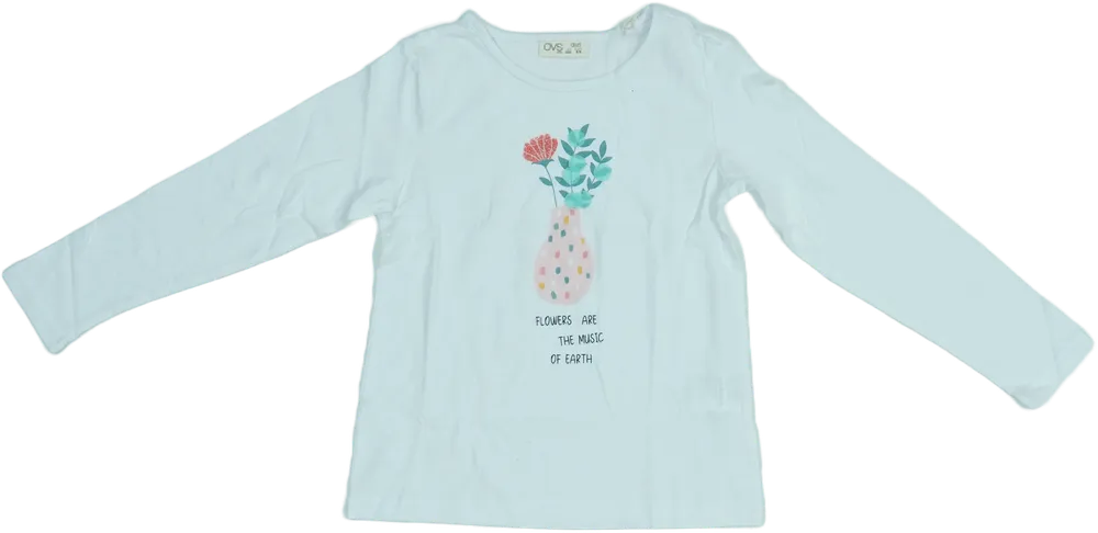 Fehér OVS Hosszú ujjú felső EU 116 / UK 6 év / US 6 év/S