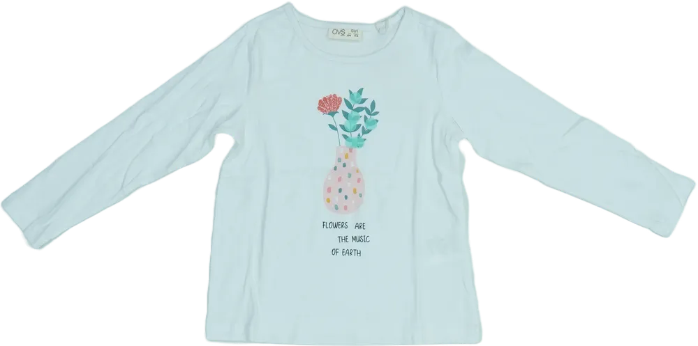 Fehér OVS Hosszú ujjú felső EU 122 / UK 7 év / US 7 év/M