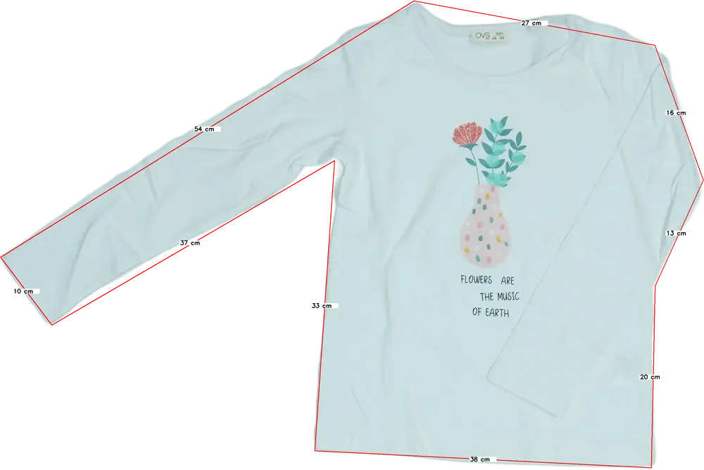 Fehér OVS Hosszú ujjú felső EU 134 / UK 9 év / US 9 év/L