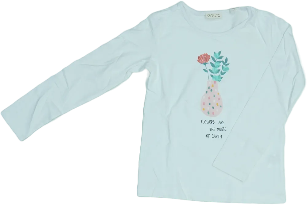 Fehér OVS Hosszú ujjú felső EU 134 / UK 9 év / US 9 év/L