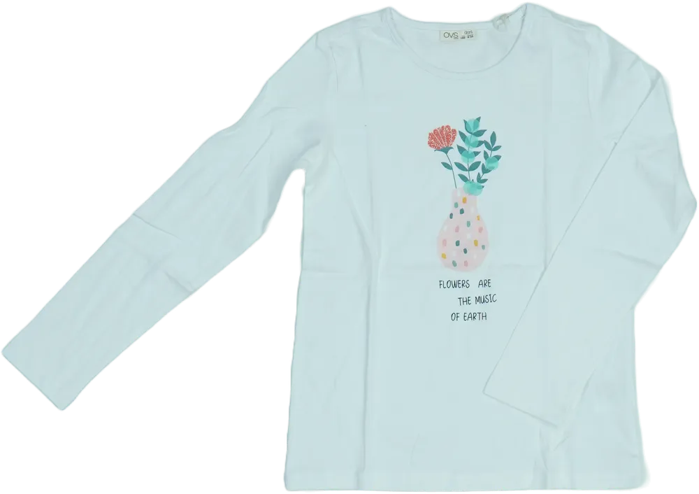 Fehér OVS Hosszú ujjú felső EU 104 / UK 4 év / US 4T/XS