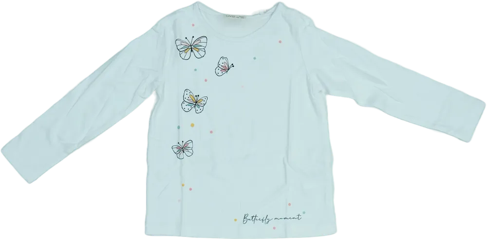 Fehér OVS Hosszú ujjú felső EU 116 / UK 6 év / US 6 év/S