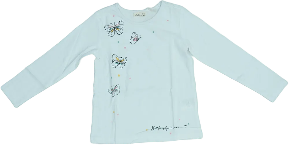 Fehér OVS Hosszú ujjú felső EU 122 / UK 7 év / US 7 év/M