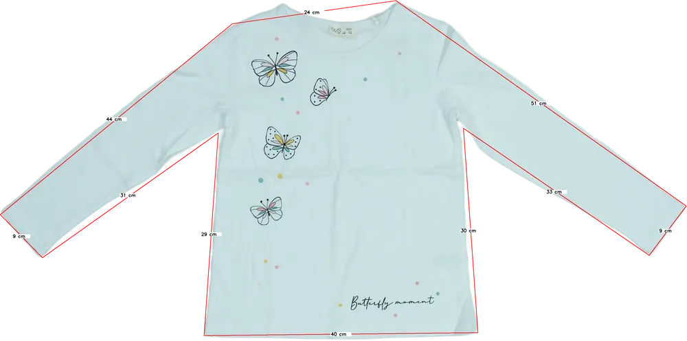 Fehér OVS Hosszú ujjú felső EU 128 / UK 8 év / US 8 év/M