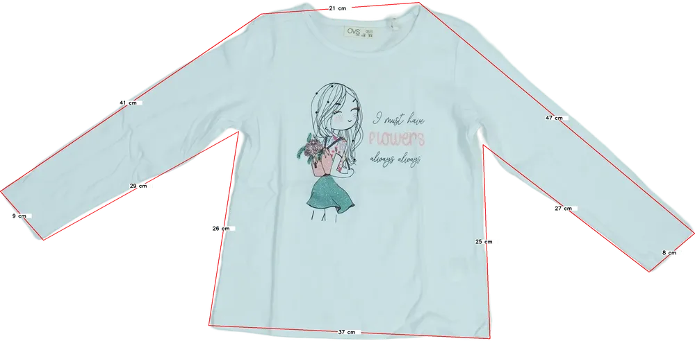 Fehér OVS Hosszú ujjú felső EU 116 / UK 6 év / US 6 év/S