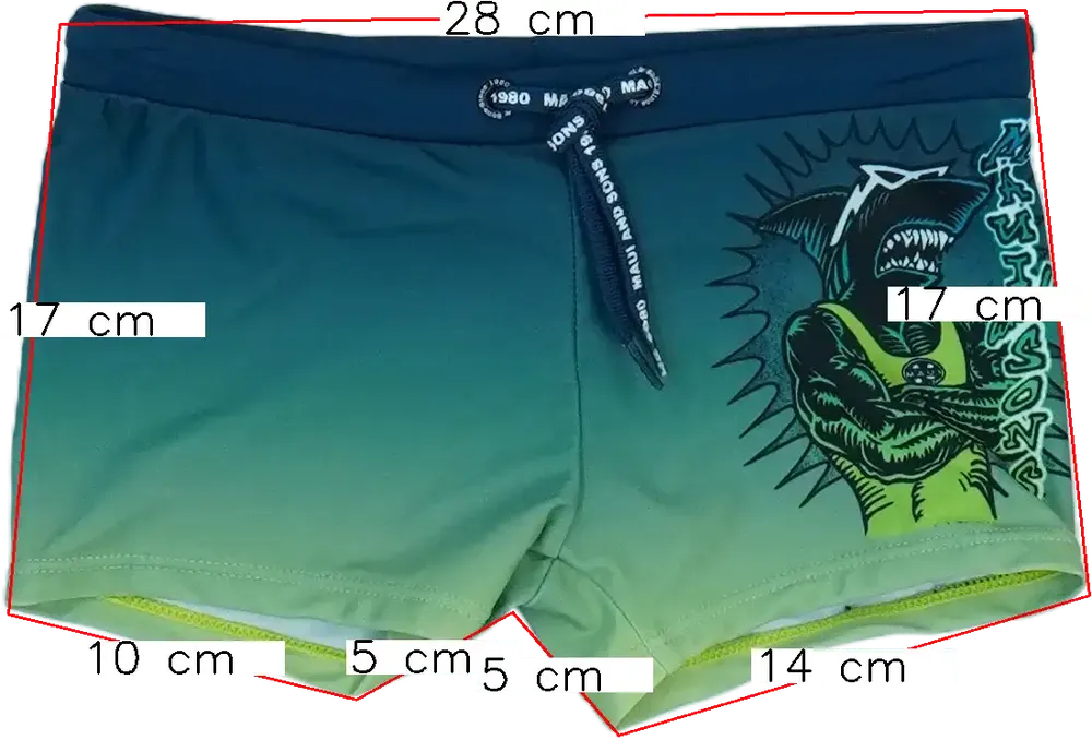 Zöld Maui&amp;Sons Fürdőnadrág EU 122 / UK 7 év / US 7 év/M